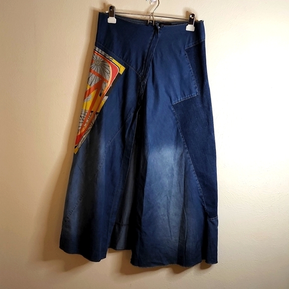 Custo Barcelona Dresses & Skirts - Custo Barcelona Mexico Lindo floral denim chambray boho hippie skirt